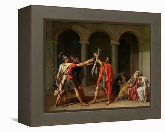 The Oath of Horatii, 1784-Jacques-Louis David-Framed Premier Image Canvas