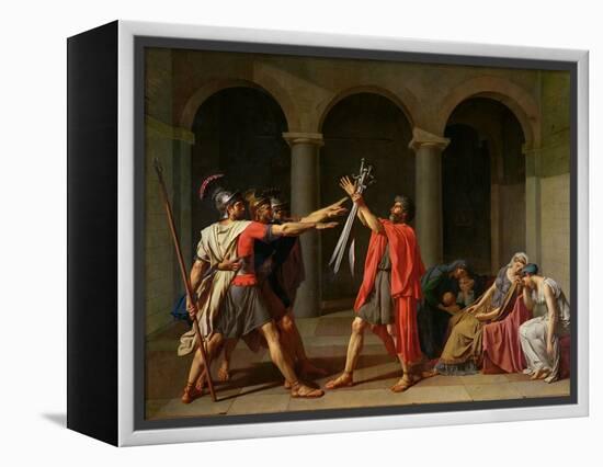 The Oath of Horatii, 1784-Jacques-Louis David-Framed Premier Image Canvas