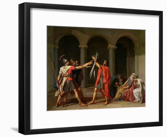 The Oath of Horatii, 1784-Jacques-Louis David-Framed Giclee Print