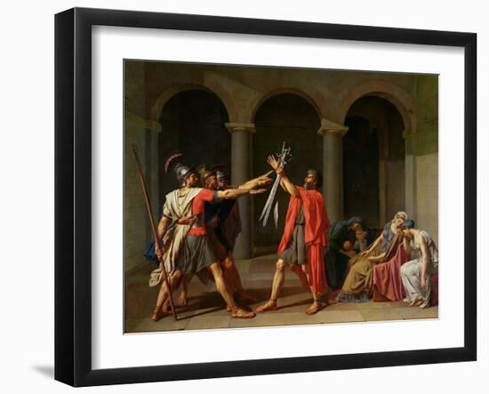 The Oath of Horatii, 1784-Jacques-Louis David-Framed Giclee Print