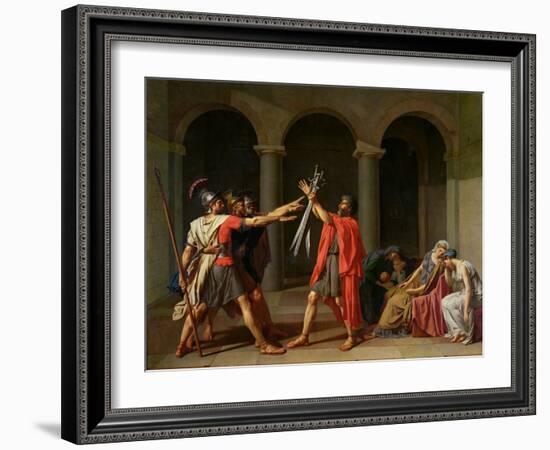 The Oath of Horatii, 1784-Jacques-Louis David-Framed Giclee Print