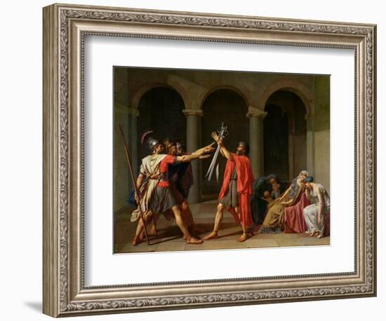 The Oath of Horatii, 1784-Jacques-Louis David-Framed Giclee Print