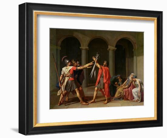 The Oath of Horatii, 1784-Jacques-Louis David-Framed Giclee Print