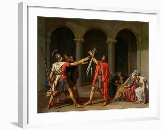 The Oath of Horatii, 1784-Jacques-Louis David-Framed Giclee Print