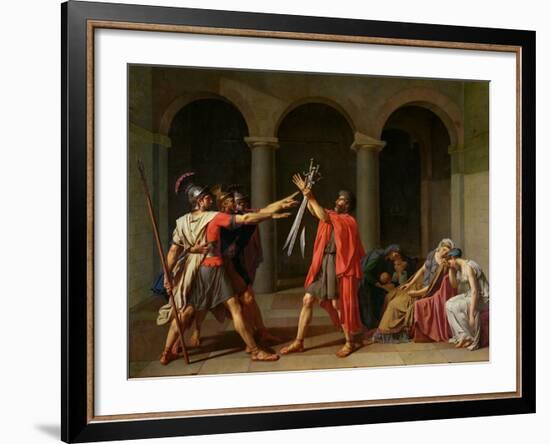 The Oath of Horatii, 1784-Jacques-Louis David-Framed Giclee Print