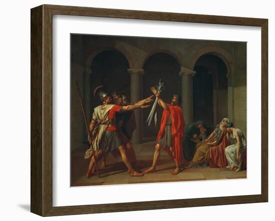 The Oath of Horatii, 1784-Jacques Louis David-Framed Giclee Print