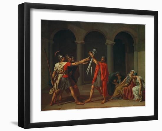 The Oath of Horatii, 1784-Jacques Louis David-Framed Giclee Print