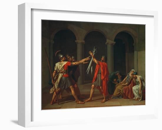 The Oath of Horatii, 1784-Jacques Louis David-Framed Giclee Print