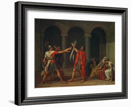 The Oath of Horatii, 1784-Jacques Louis David-Framed Giclee Print