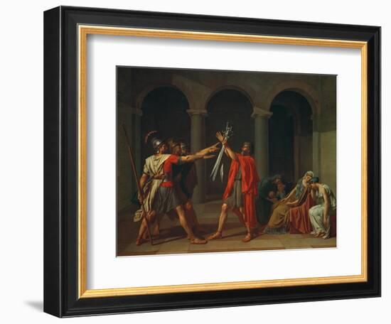 The Oath of Horatii, 1784-Jacques Louis David-Framed Giclee Print