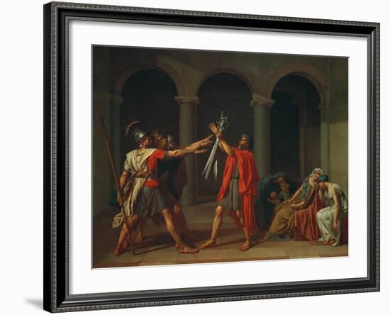 The Oath of Horatii, 1784-Jacques Louis David-Framed Giclee Print