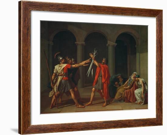 The Oath of Horatii, 1784-Jacques Louis David-Framed Giclee Print