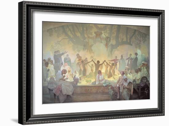 The Oath of Omladina under the Slavic Linden Tree, from the 'Slav Epic', 1926-Alphonse Mucha-Framed Giclee Print