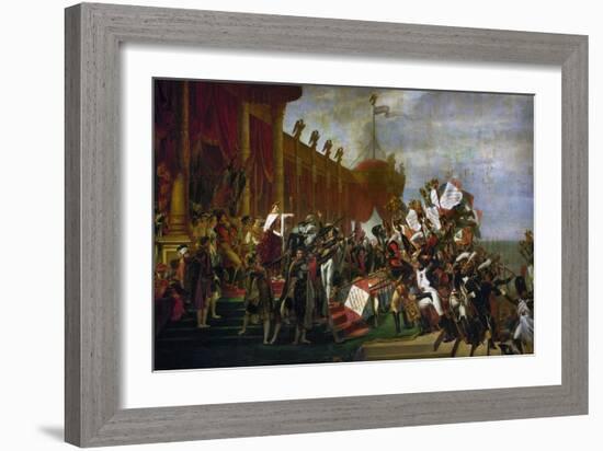 The Oath of the Army after the Distribution of the Eagles on the Champs De Mars-Jacques-Louis David-Framed Giclee Print