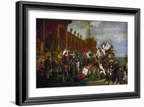 The Oath of the Army after the Distribution of the Eagles on the Champs De Mars-Jacques-Louis David-Framed Giclee Print