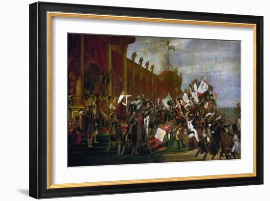 The Oath of the Army after the Distribution of the Eagles on the Champs De Mars-Jacques-Louis David-Framed Giclee Print