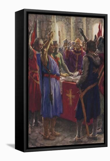 The Oath of the English Barons, 1214-Arthur C. Michael-Framed Premier Image Canvas