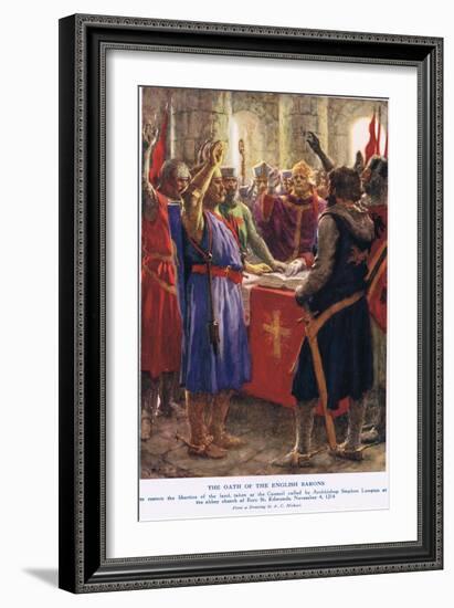 The Oath of the English Barons-Arthur Claude Strachan-Framed Giclee Print