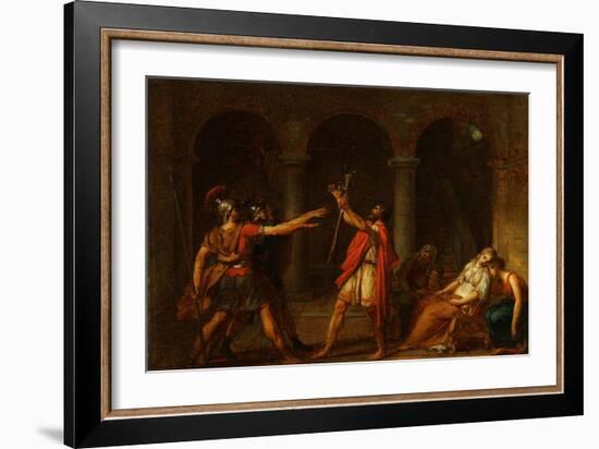 The Oath of the Horatii (Stud), 1784-Jacques Louis David-Framed Giclee Print