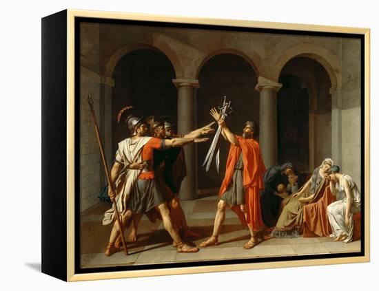 The Oath of the Horatii-Jacques Louis David-Framed Premier Image Canvas