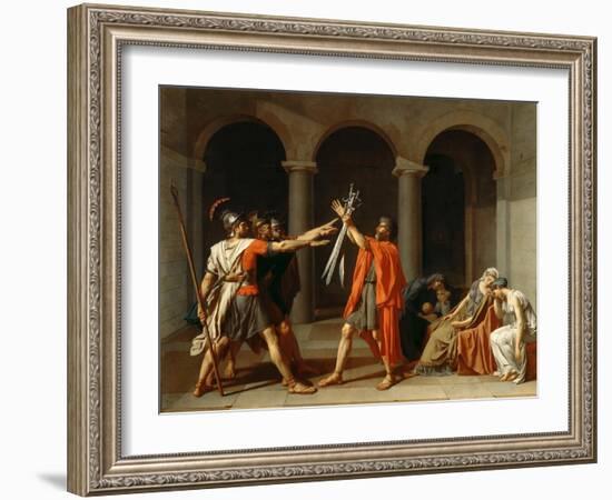 The Oath of the Horatii-Jacques Louis David-Framed Giclee Print