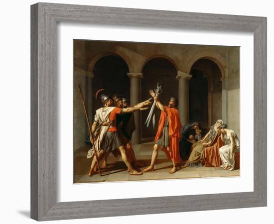 The Oath of the Horatii-Jacques Louis David-Framed Giclee Print