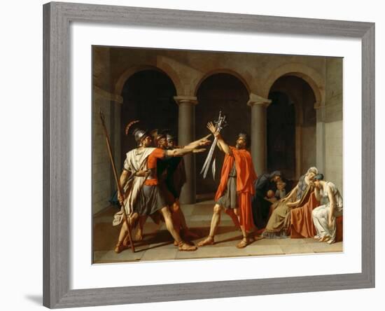 The Oath of the Horatii-Jacques Louis David-Framed Giclee Print