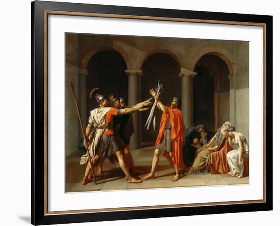 The Oath of the Horatii-Jacques Louis David-Framed Giclee Print