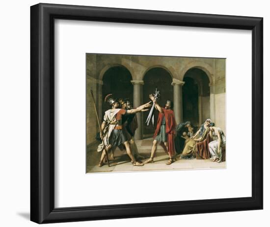 The Oath of the Horatii-Jacques-Louis David-Framed Premium Giclee Print