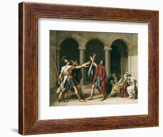 The Oath of the Horatii-Jacques-Louis David-Framed Premium Giclee Print