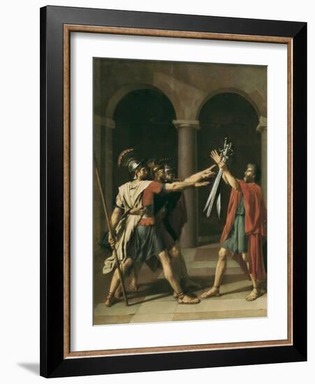 The Oath of the Horatii-Jacques-Louis David-Framed Art Print