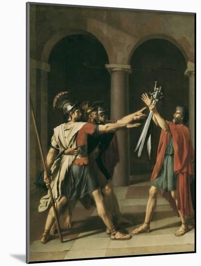 The Oath of the Horatii-Jacques-Louis David-Mounted Art Print