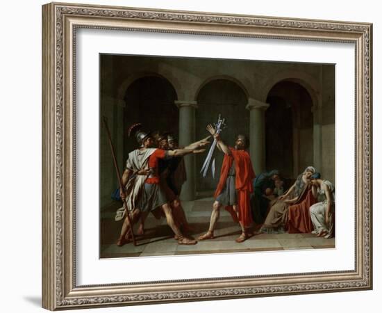 The Oath of the Horatii-Jacques-Louis David-Framed Giclee Print