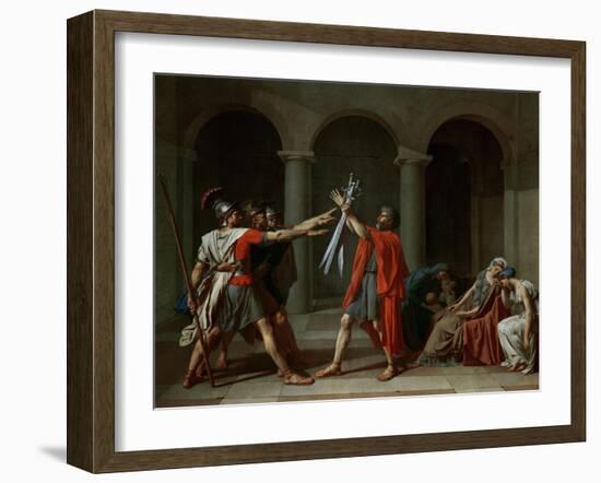 The Oath of the Horatii-Jacques-Louis David-Framed Giclee Print