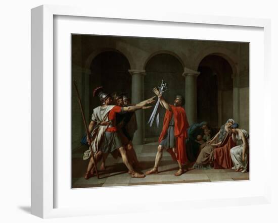 The Oath of the Horatii-Jacques-Louis David-Framed Giclee Print