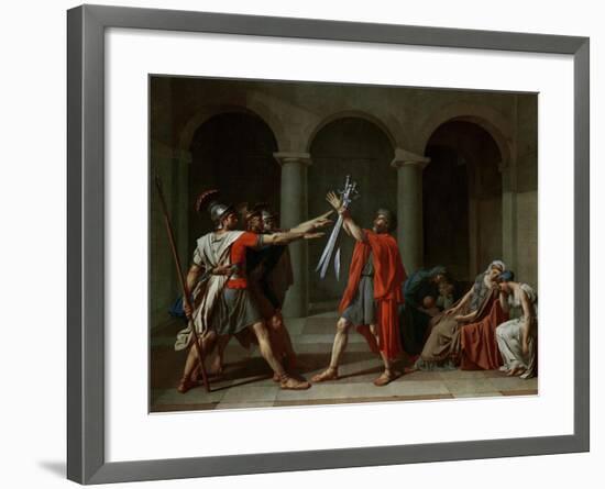 The Oath of the Horatii-Jacques-Louis David-Framed Giclee Print