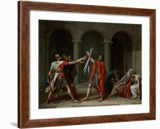 The Oath of the Horatii-Jacques-Louis David-Framed Giclee Print