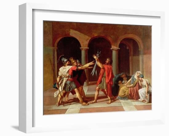 The Oath of the Horatii-Jacques-Louis David-Framed Giclee Print