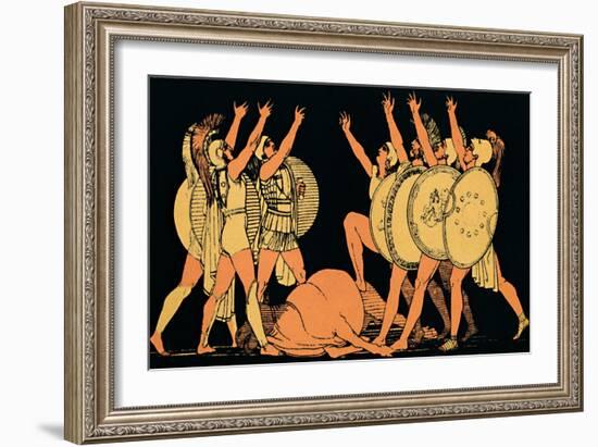 ''The Oath of the Seven Chiefs', 1880-Flaxman-Framed Giclee Print