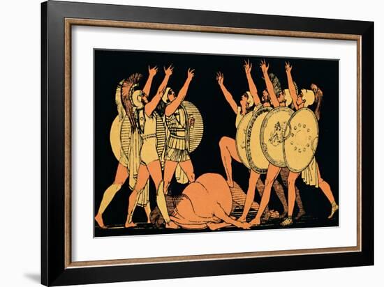 ''The Oath of the Seven Chiefs', 1880-Flaxman-Framed Giclee Print