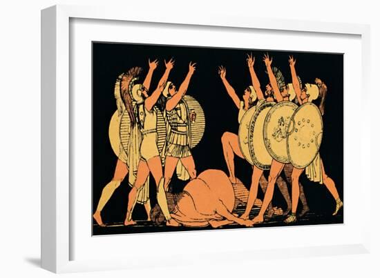 ''The Oath of the Seven Chiefs', 1880-Flaxman-Framed Giclee Print