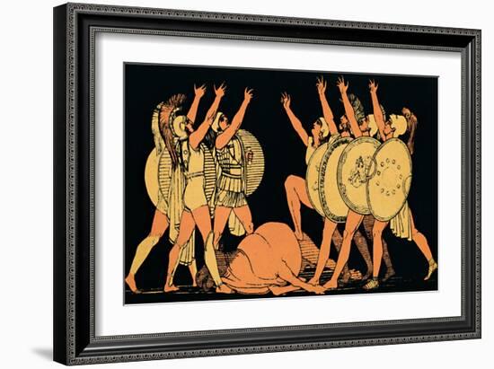 ''The Oath of the Seven Chiefs', 1880-Flaxman-Framed Giclee Print