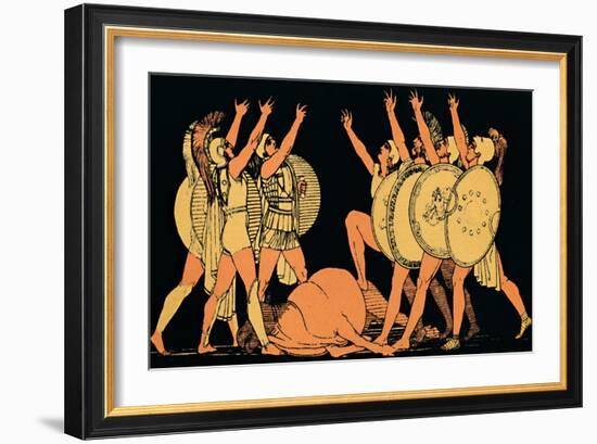 ''The Oath of the Seven Chiefs', 1880-Flaxman-Framed Giclee Print