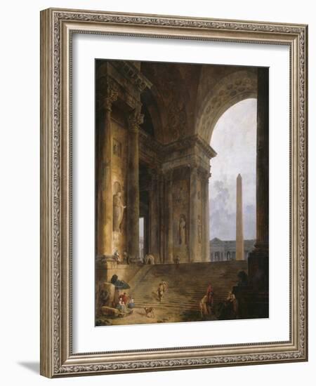 The Obelisk, 1787-88-Hubert Robert-Framed Giclee Print