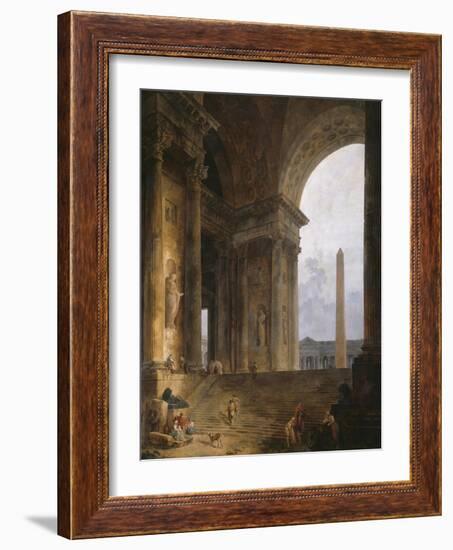 The Obelisk, 1787-88-Hubert Robert-Framed Giclee Print