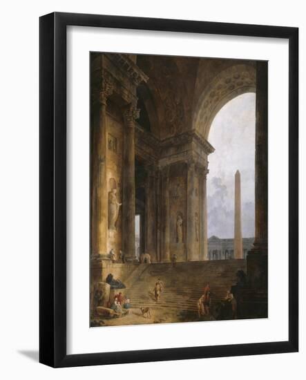 The Obelisk, 1787-88-Hubert Robert-Framed Giclee Print