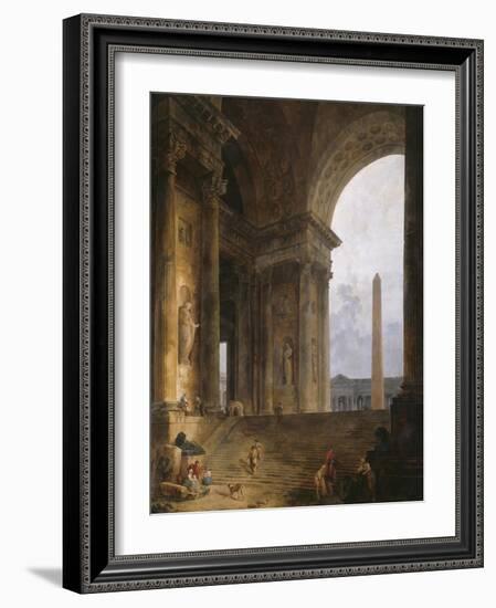 The Obelisk, 1787-88-Hubert Robert-Framed Giclee Print