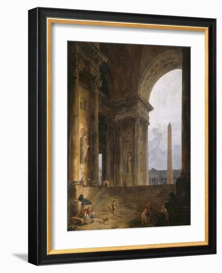 The Obelisk, 1787-88-Hubert Robert-Framed Giclee Print