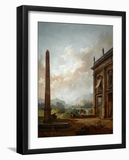 The Obelisk, 1789-Hubert Robert-Framed Giclee Print