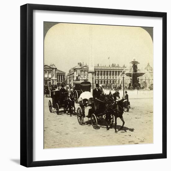 The Obelisk and Fountain, Place De La Concorde, Paris, France, 19th Century-Underwood & Underwood-Framed Photographic Print